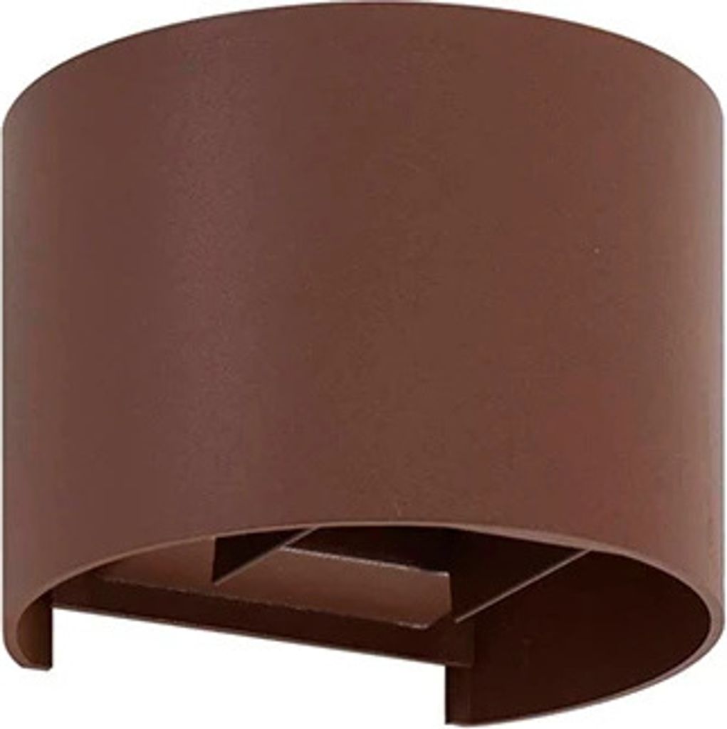 Lindby LED-Außendwandleuchte Nivar, rund, rostbraun, Metall