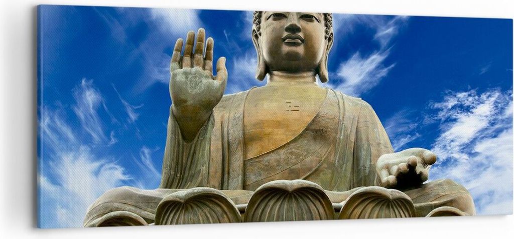 Bild auf Leinwand - Leinwandbild - Asien buddha kultur - 120x50cm - Wand Bild - Wanddeko - Leinwanddruck - Bilder - Kunstdruck - Wanddekoration - L...