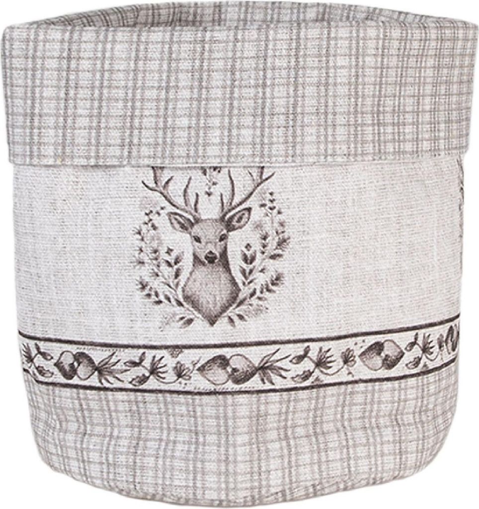 Clayre & Eef Brotkorb Ø 15x16 cm Beige Baumwolle Hirsch