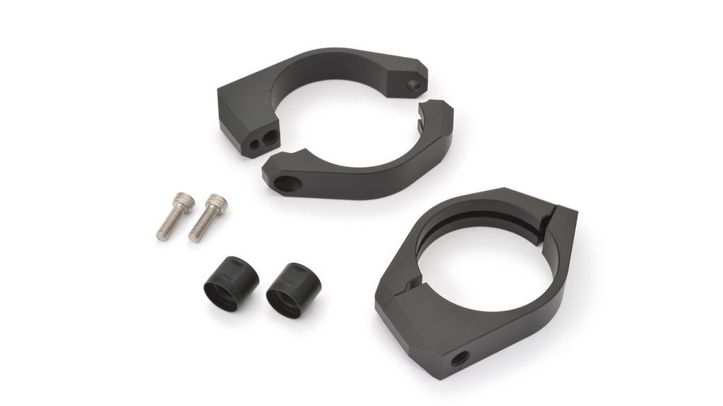 DAYTONA Gabelschellensatz mit Blinkerhalter Aluminium schwarz 35 mm