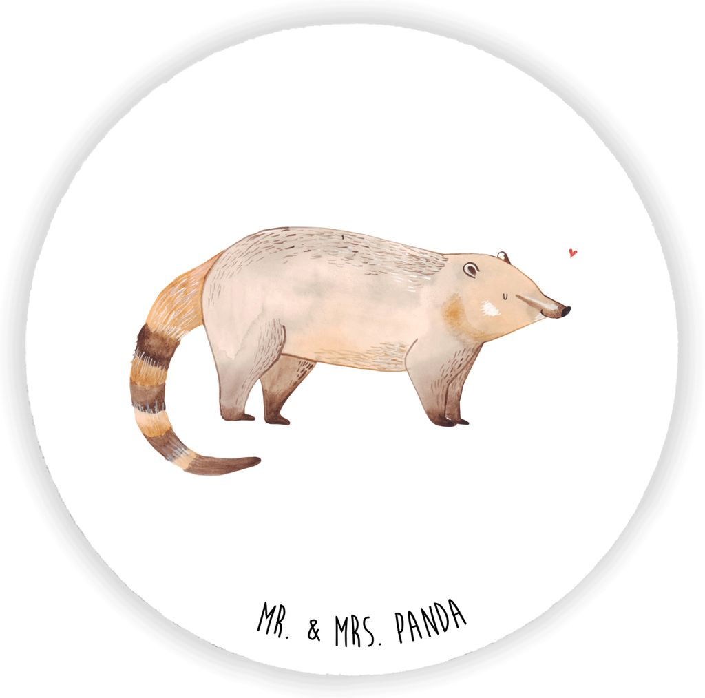 Mr. & Mrs. Panda Kühlschrankmagnet Nasenbaer - Weiß - Geschenk, Rüsselbär, Gute Laune, Bär, rundmagnet, magnet für kühlschrank, pinnwand, wh...