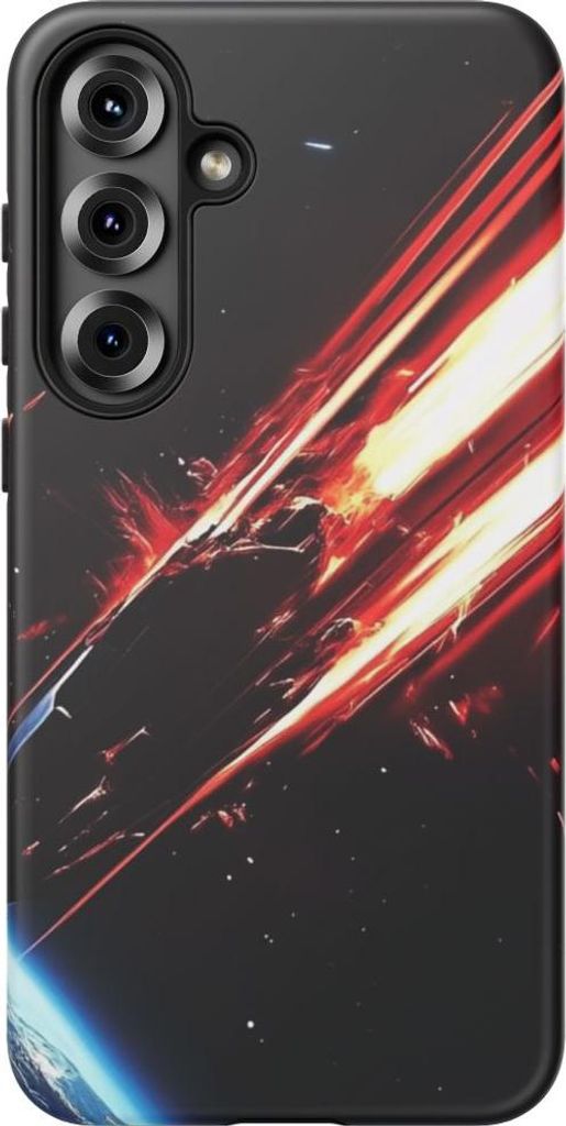 Feuriger Meteor am Nachthimmel – Hülle Kompatibel mit Galaxy S25 Plus