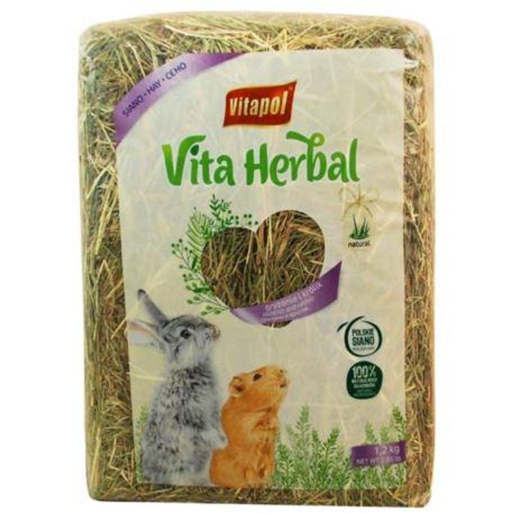 Vitapol Vitaherbal - Grundnahrungsmittel Aromatisches Heu für Nager und Kaninchen 1.2Kg
