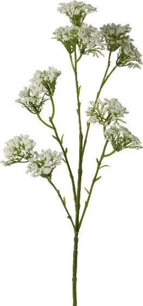 artplants.de Künstlicher Zweig Schafgarbe GRUNTO, weiß, 65cm - Deko Schafgarbezweig