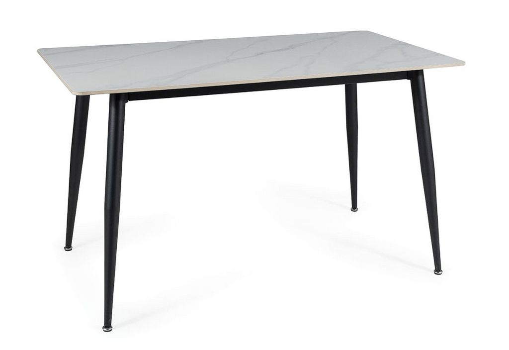 Esstisch JUSEF - 130x70, weiß / schwarz Produktbild 
