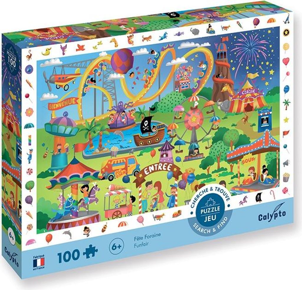 Sentosphère Puzzle Jahrmarkt 100 Teile Suchspiel für Kinder