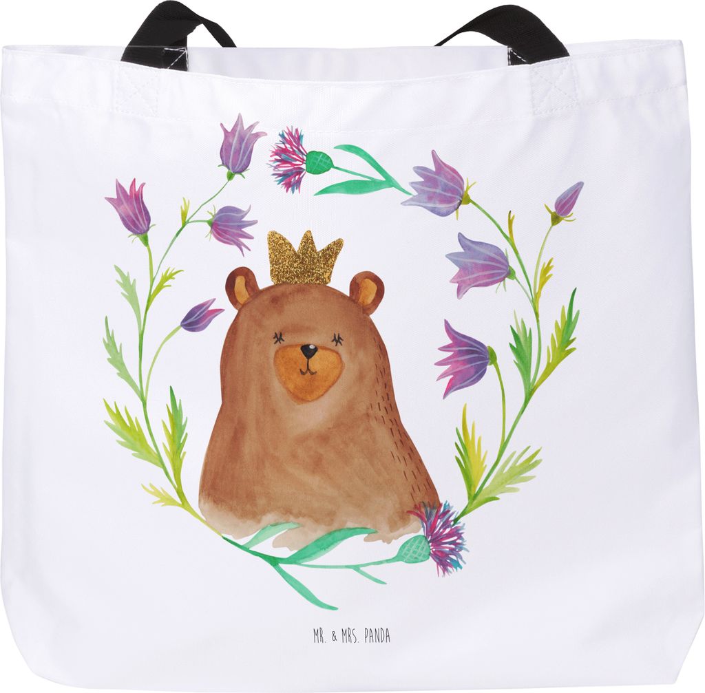 Mr. & Mrs. Panda Schultasche Bär Königin - Weiß - Geschenk, Muttertag, Tote Bag, Mom, Teddy, Mutti, Laptoptasche, Lieblingsmensch, Tasche, Mama,...