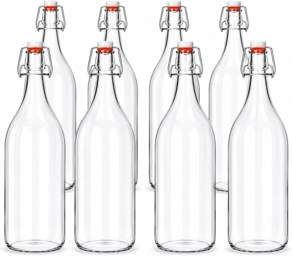 8x 2L Glasflaschen Bügelflaschen Likörflaschen Weinflasche Produktbild 