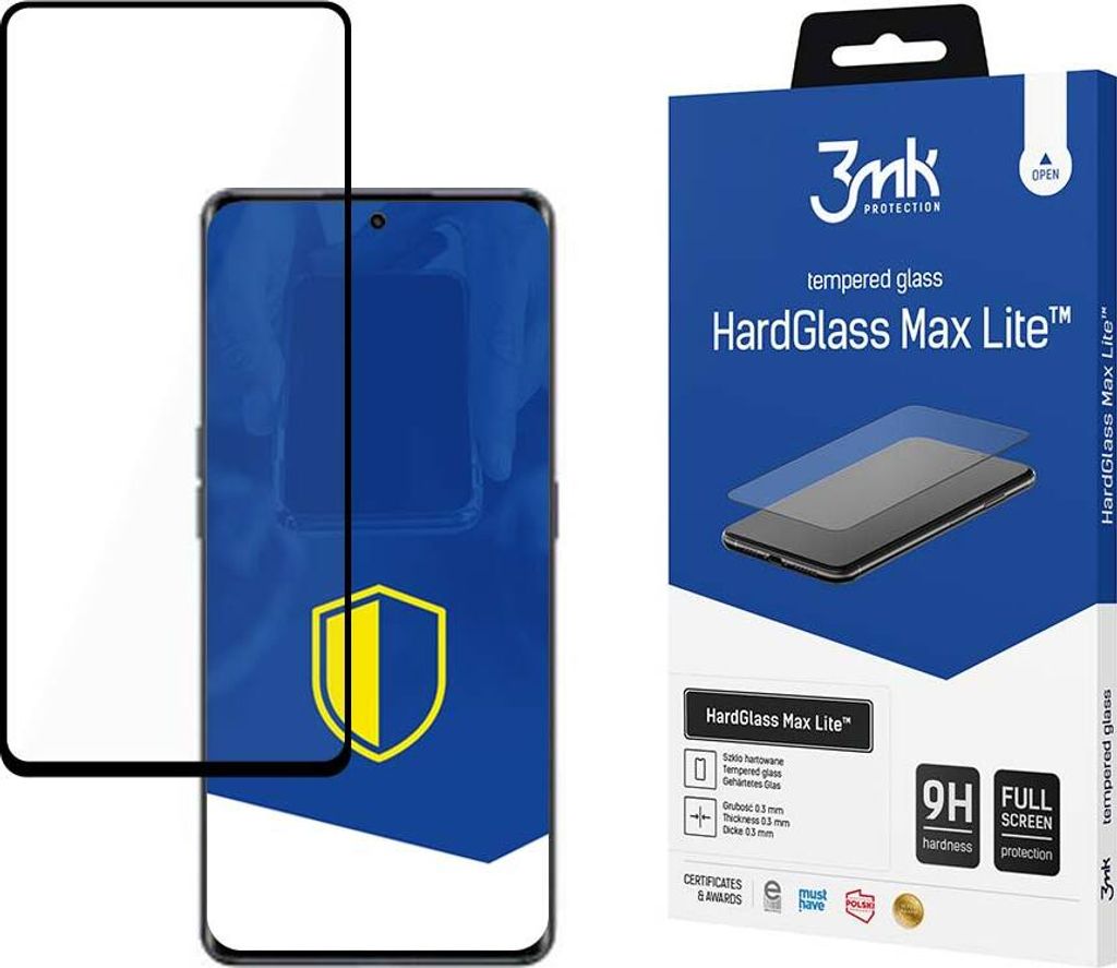 3mk Display Gehärtetes Glas HardGlass Max Lite für Oppo Reno8 T 5G 0,3mm 9H