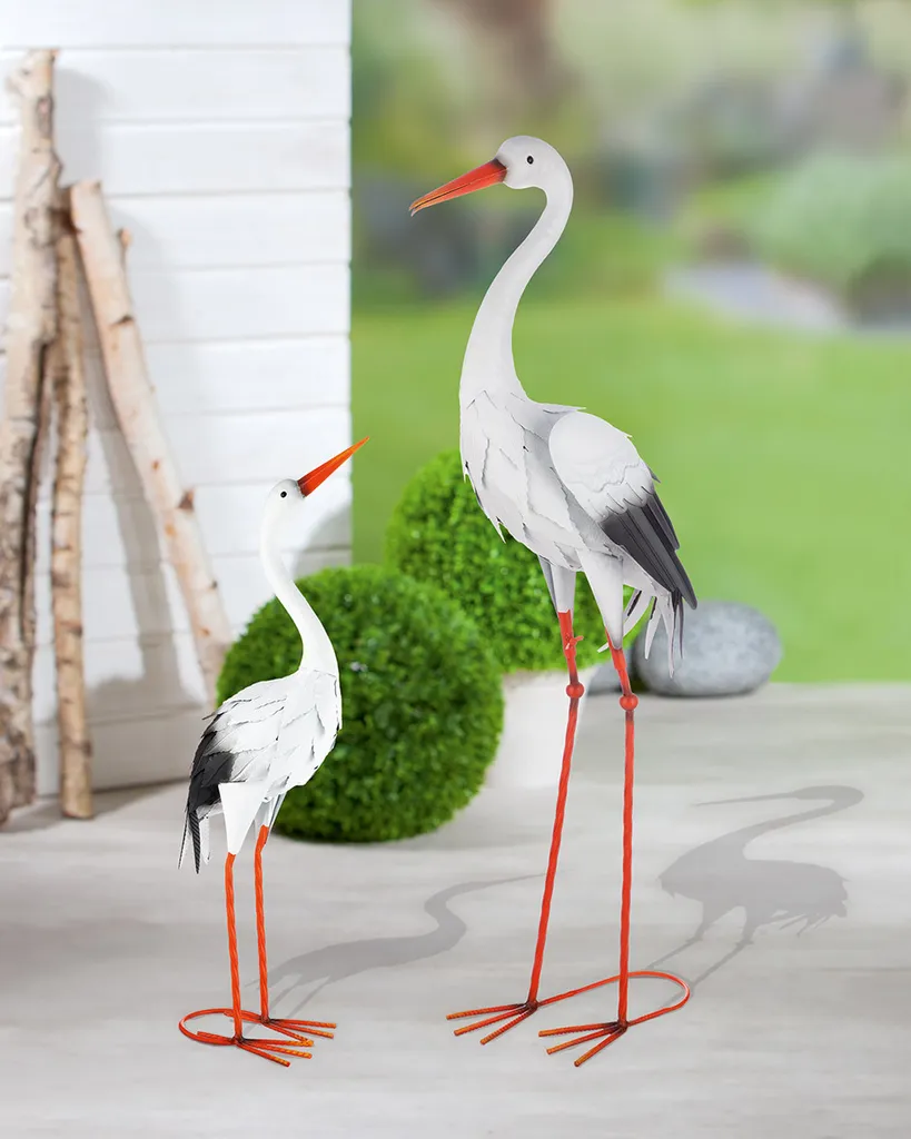 Deko Storch Gilde Metallo 58cm | Statua Cicogna da Esterno e Interno - 3