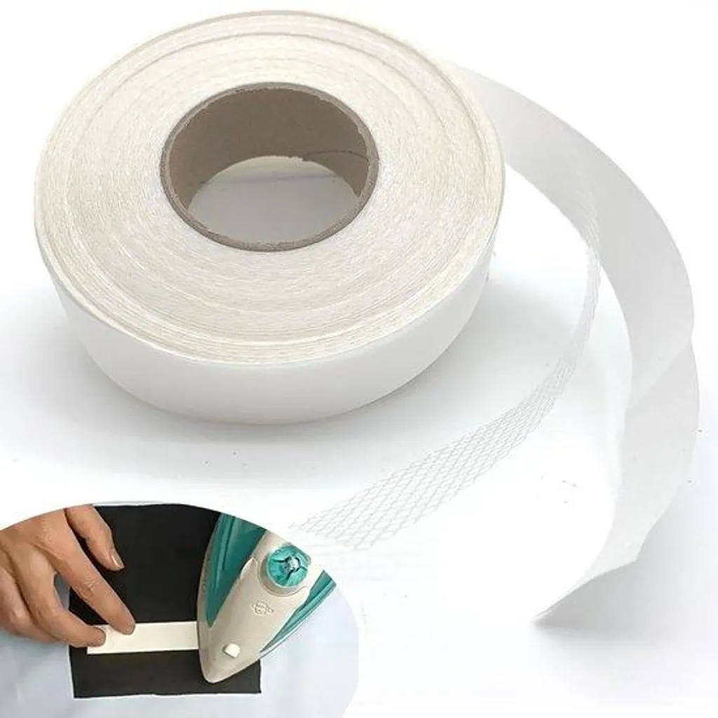 Ruban adhésif textile thermocollant 20m x 2cm pour ourlet et réparation