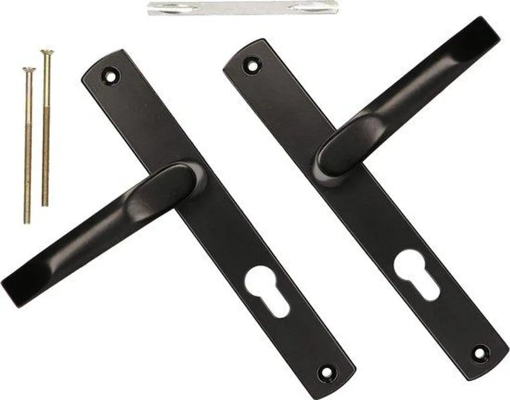Cylindre noir 72 mm anti-effraction avec plaque longue cache-trous