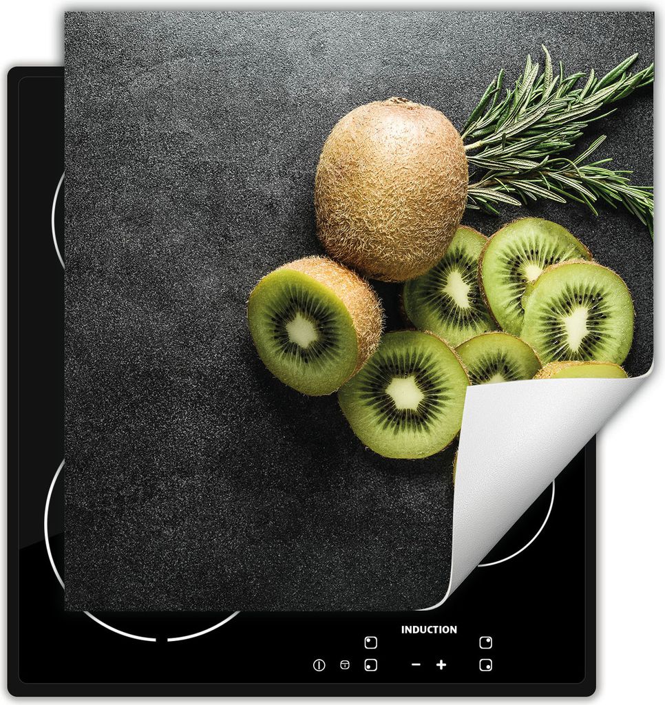 DarHaus Herdabdeckplatte 60x52 cm Anti Rutsch Matte Aufrollbar, schiefer - Kiwi