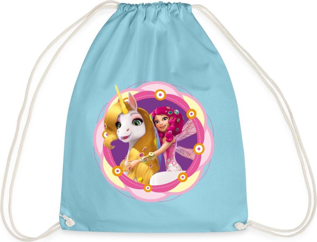 Spreadshirt Mia and Me Einhorn Onchao Und Mia In Centopia Turnbeutel, One size, Aqua