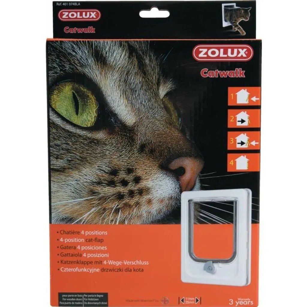 Chatière Zolux 4 Positions Blanche - Liberté et Contrôle pour Chat