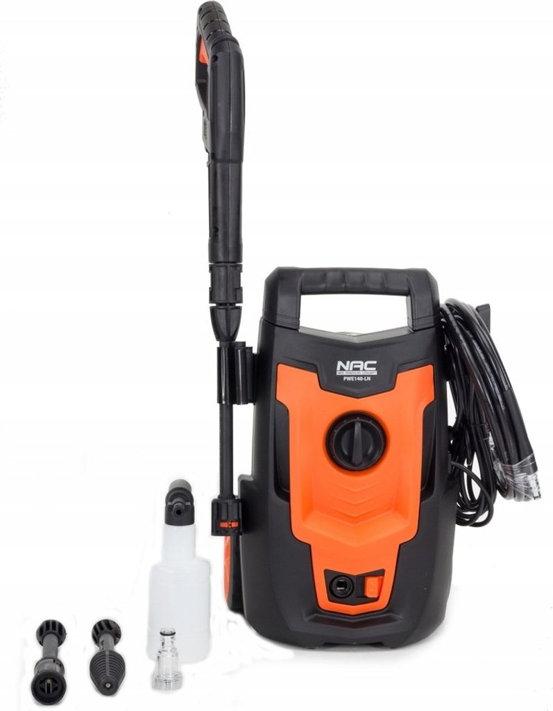 NAC Myjka Hochdruckreiniger 1400W PWE140-LN, Tiefenreinigung, hoher Druck, ideal für Fahrzeuge, Terrassen und Gärten, kompakt und leicht, Farbe s...