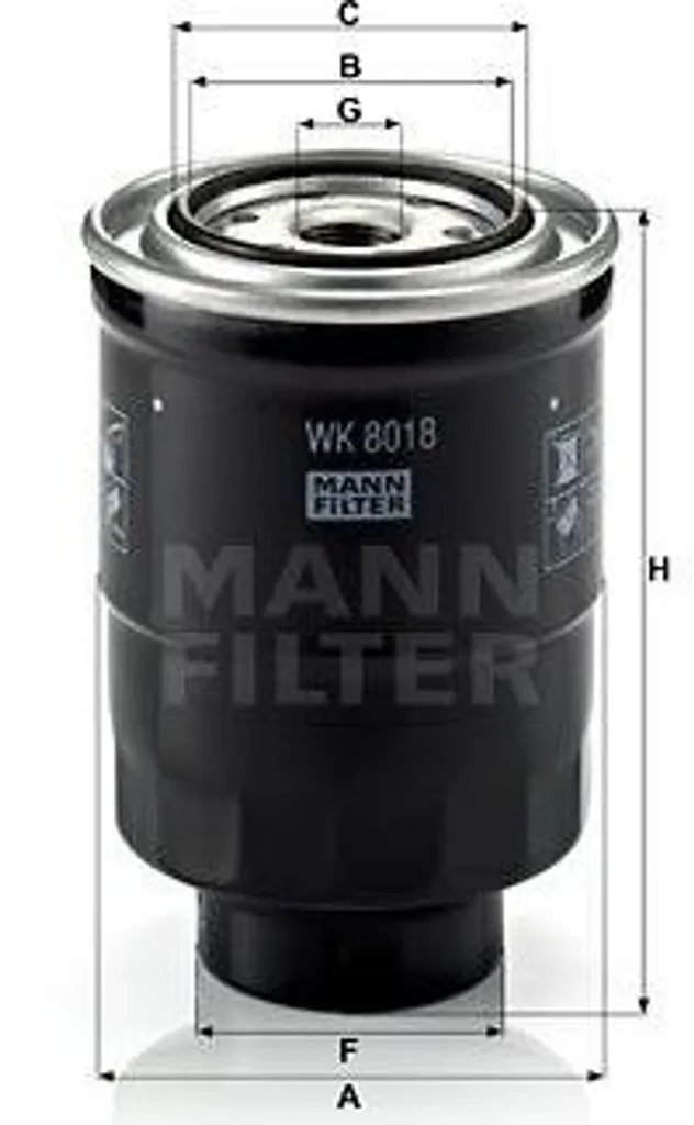 Filtre à gasoil pour Ranger - MANN-FILTER WK 8018 x Qualité Origine OE