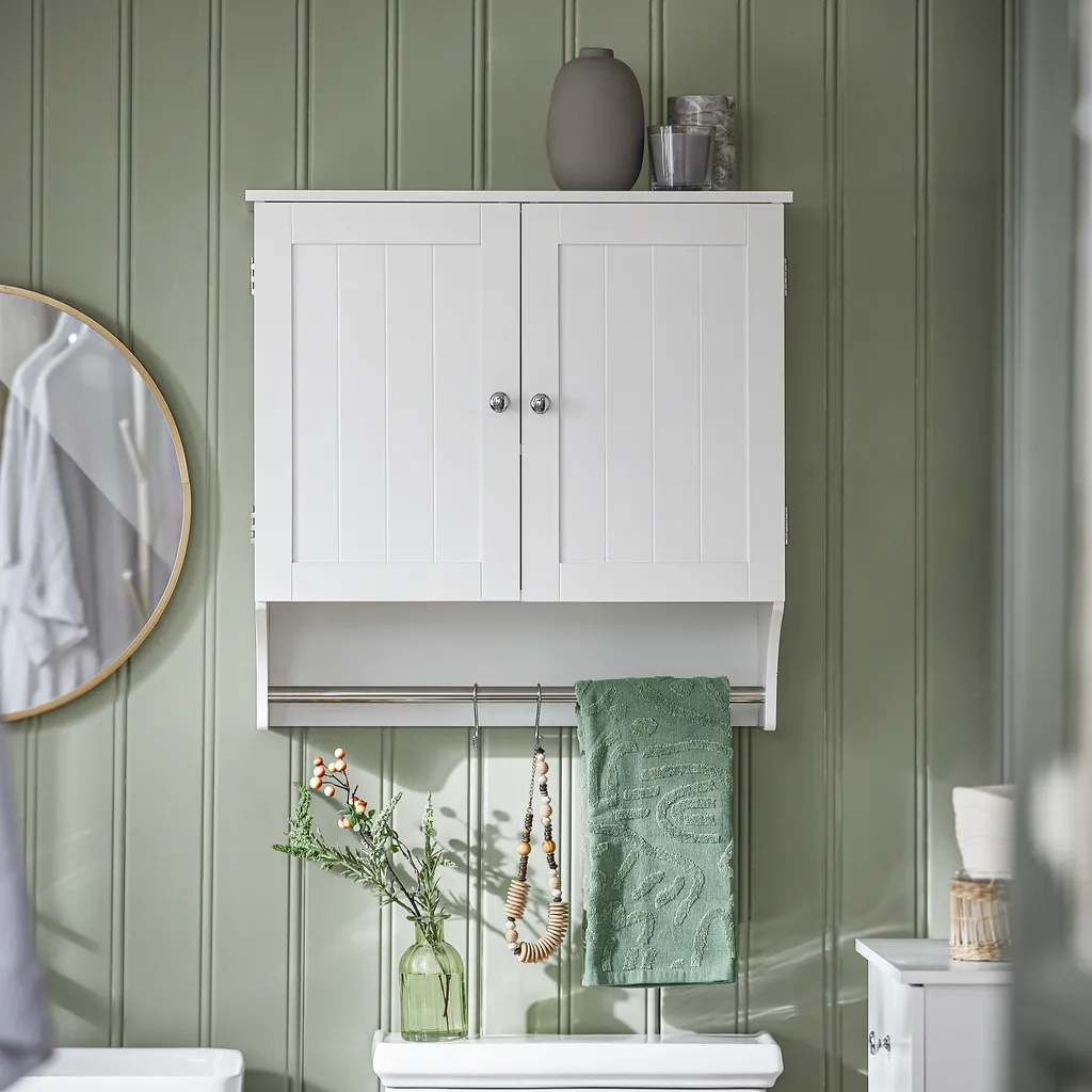 Armoire à Pharmacie Blanche 60cm en Bois avec Rangement Modulable