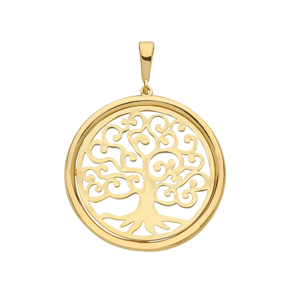 Pendentif Arbre de Vie Or 375/1000 - Bijou Durable pour Peau Sensible