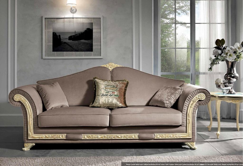 Sofa 3 Sitzer Luxus Möbel Wohnzimmer Klassischer Dreisitzer Design Italienisch