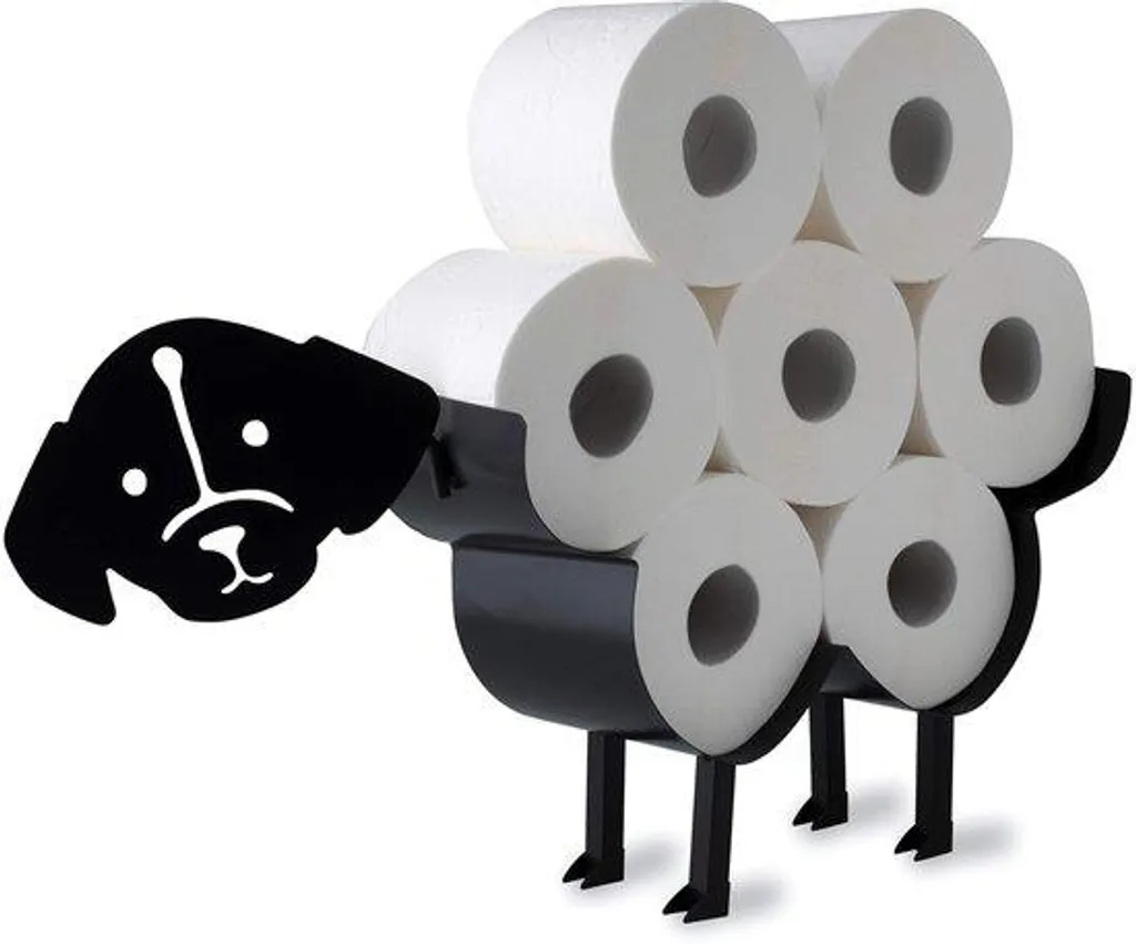Support papier toilette mural Chien Noir WRPS pour déco originale WC