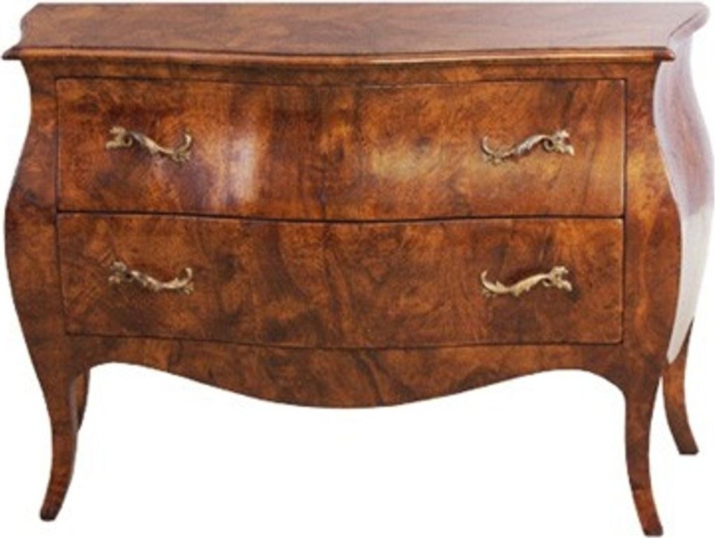 Casa Padrino Barock Kommode Mahagoni Braun mit messingfarbenen Metallgriffen 126 cm - Hotel Collection