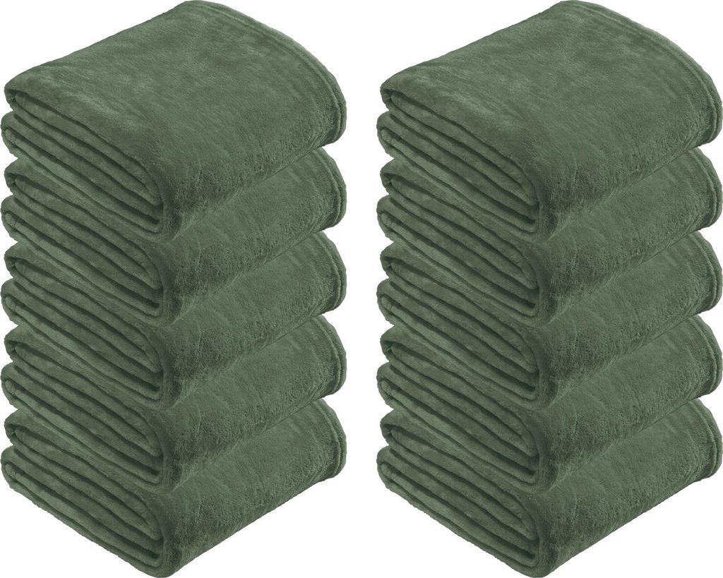 REDBEST Wohndecke 10er-Pack Amarillo" salbei 130x180 cm"