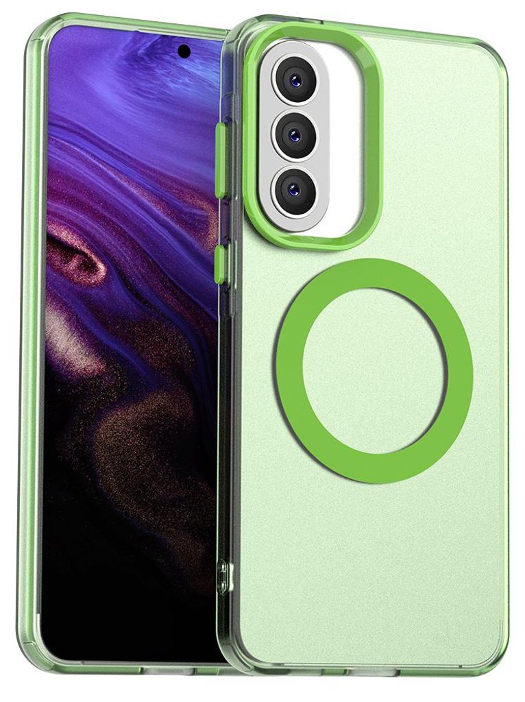Magnetisch Hülle für Samsung Galaxy A57, Schlank Durchscheinend Matt Stoßfest Handyhülle Grün