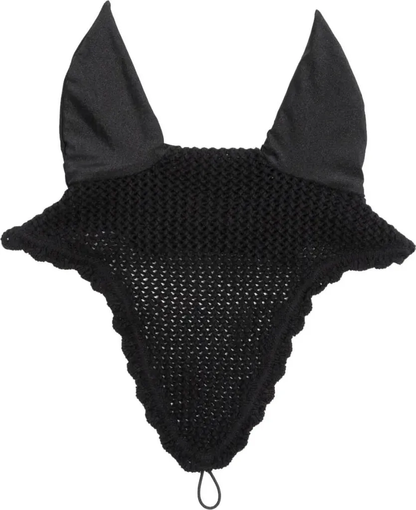 Fly Hood Kentucky Lunga Nera Full - Cuffia Equestre Alta Performance