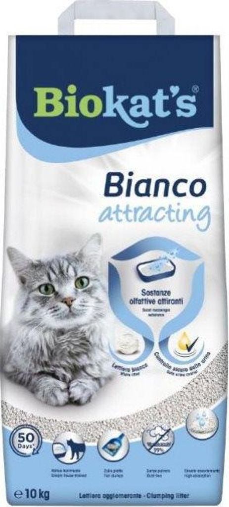 Biokat’s Bianco attracting, Ton, 10 kg, Weiß, Faltenbeutel aus Papier