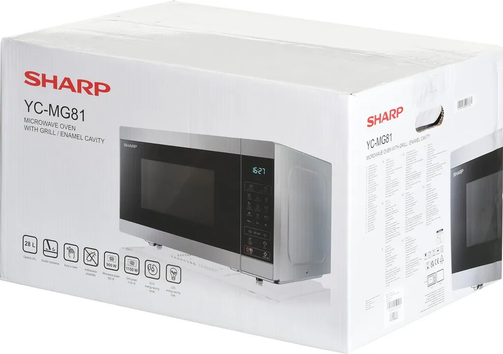 Four à Micro-ondes Combiné Gril Sharp 28 Litres Coloris Gris et Noir - 19