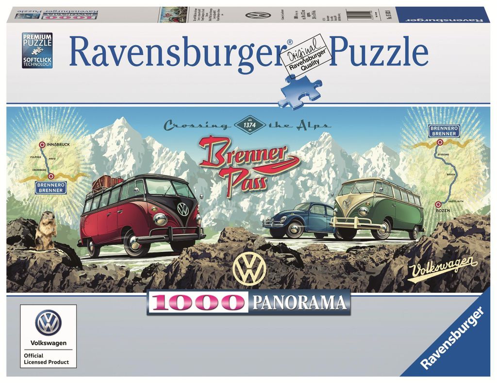 Mit dem VW Bulli über den Brenner Ravensburger 15102 Produktbild 