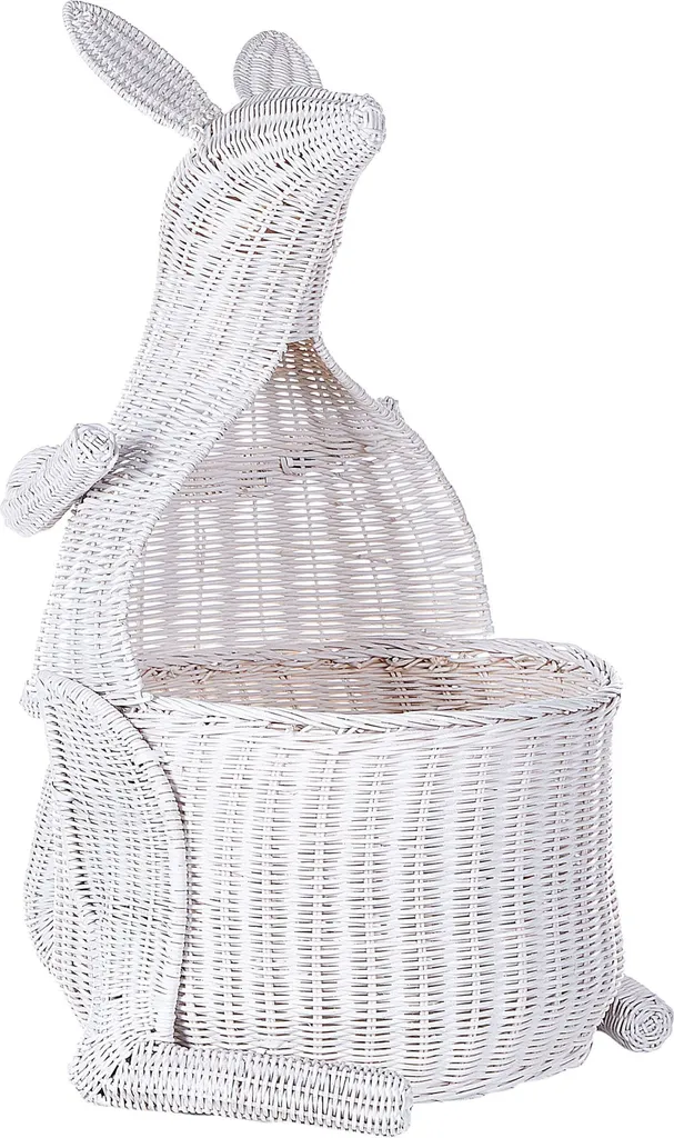 Panier Tressé Rotin Blanc Kapiti Lumarko - Idéal Déco et Rangement