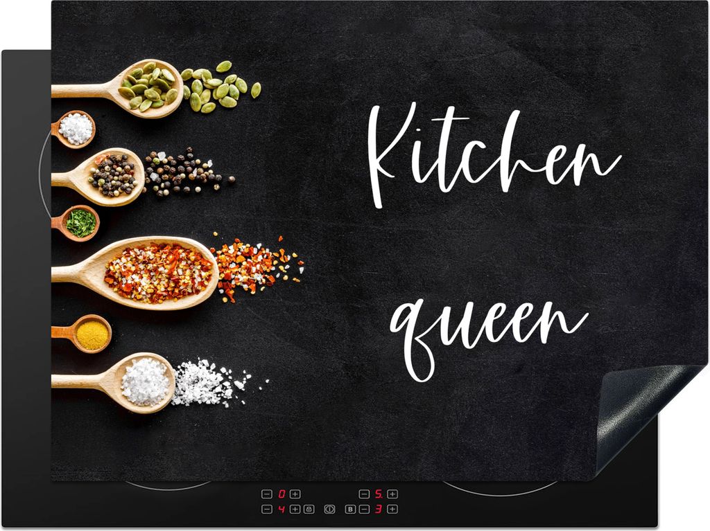 KitchenYeah Herdabdeckplatte Sprichwörter - Küchenkönigin - Induktionsschutz - Frauen - Abdeckplatte für Kochfeld - Zitate , 70x52cm, Küche ...