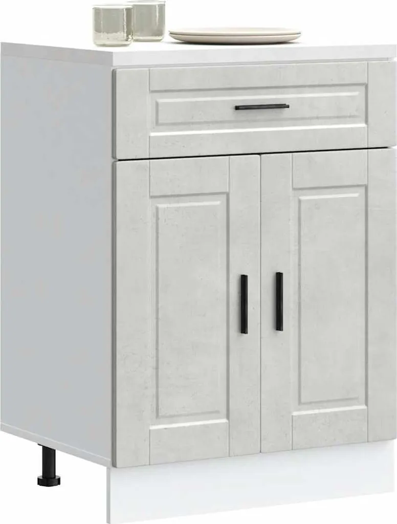 Armadio Cucina Porto Grigio Cemento 2025 - Legno Robusto 1 Anta - 1