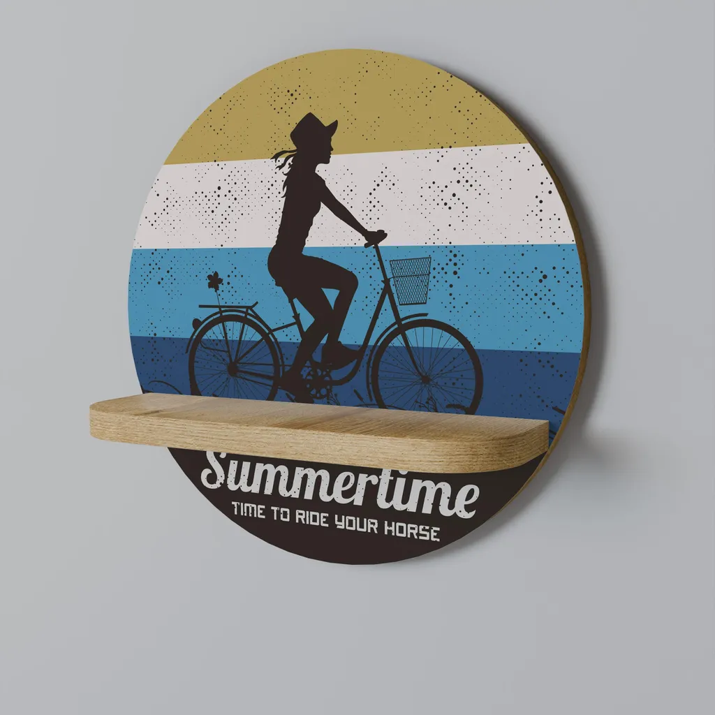 SUMMERTIME Étagère ronde murale en métal noir pour décoration bohème