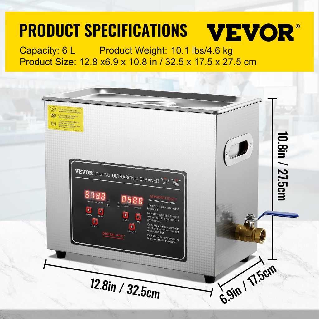 Myjka ultradźwiękowa VEVOR, pojemność 30 l, wysoka moc Zdjęcie produktu 2