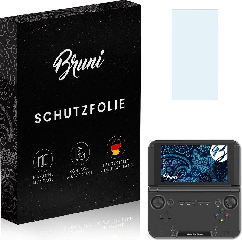 Bruni Basics-Clear 2x Schutzfolie kompatibel mit GPD XD Plus Folie