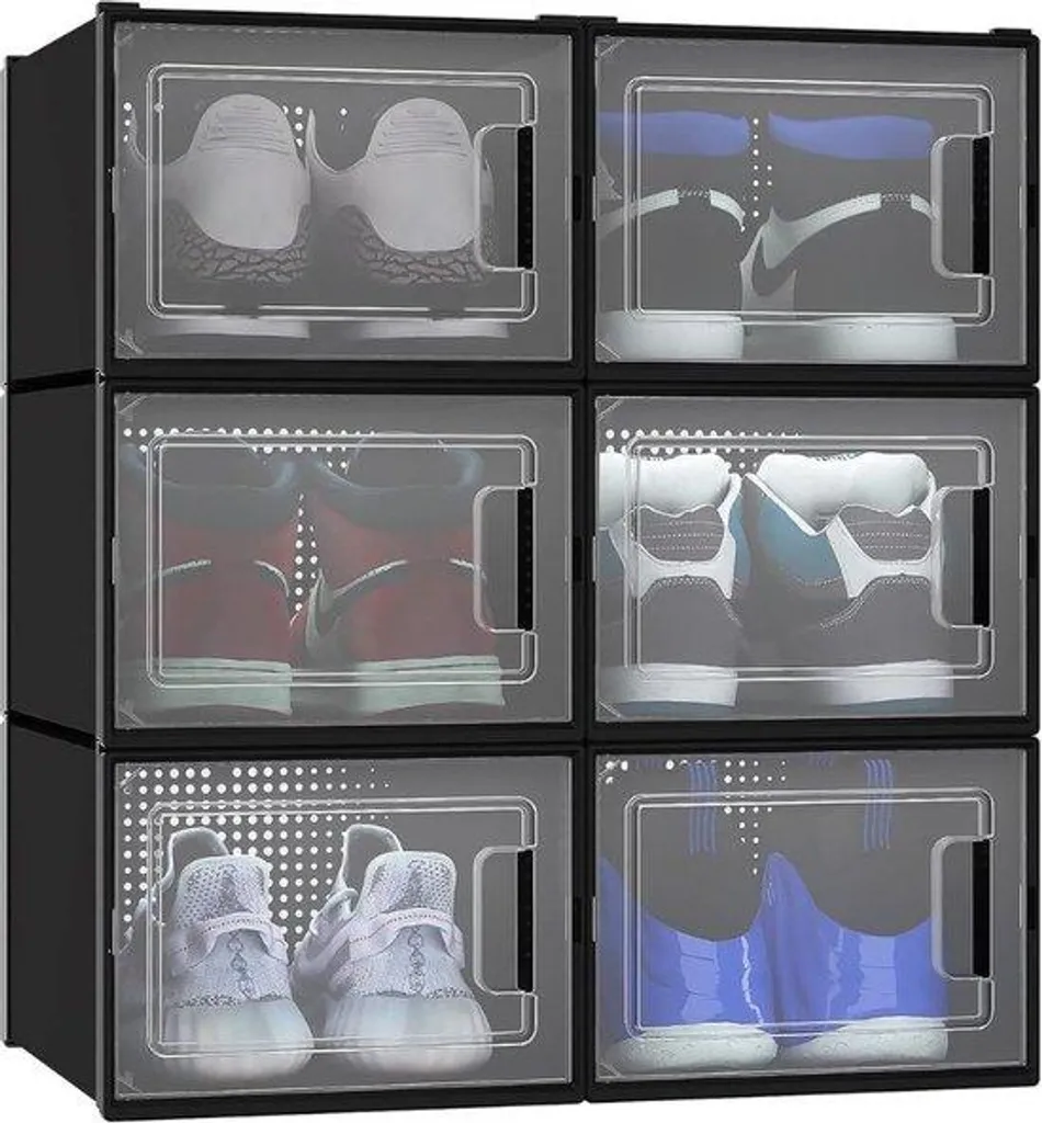 Boîte à chaussures anti-poussière transparente avec porte magnétique