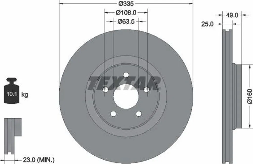 Disque de frein anti-vibration TEXTAR 92317805 pour résoudre l'usure de Focus