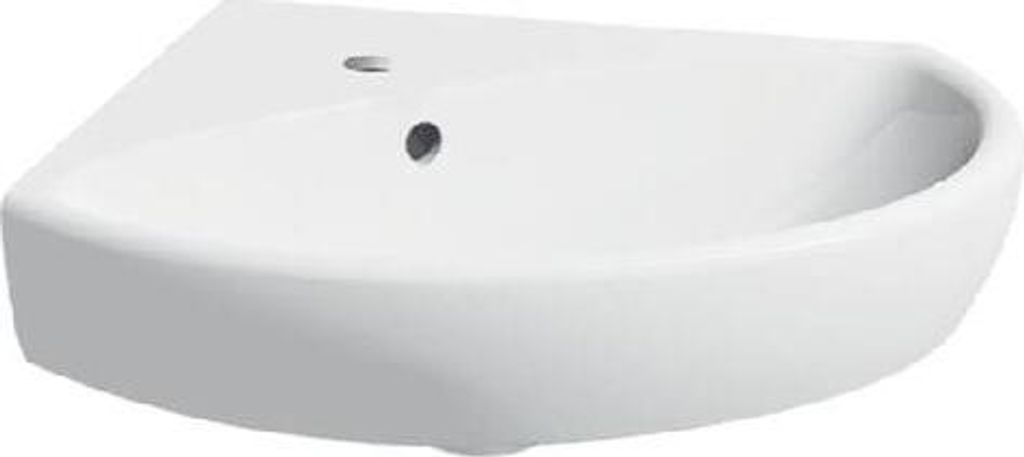 Geberit Selnova - Eckhandwaschbecken 590x560 mm, mit 1 Hahnloch, Weiß 501.050.00.5
