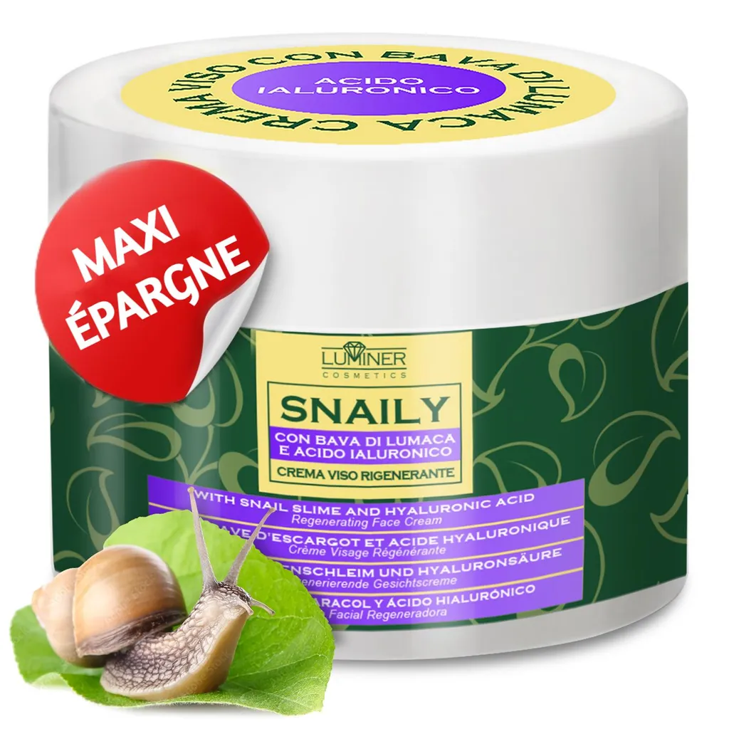 Crème bave d'escargot LUMINER 150ml routine hydratante quotidienne anti-âge
