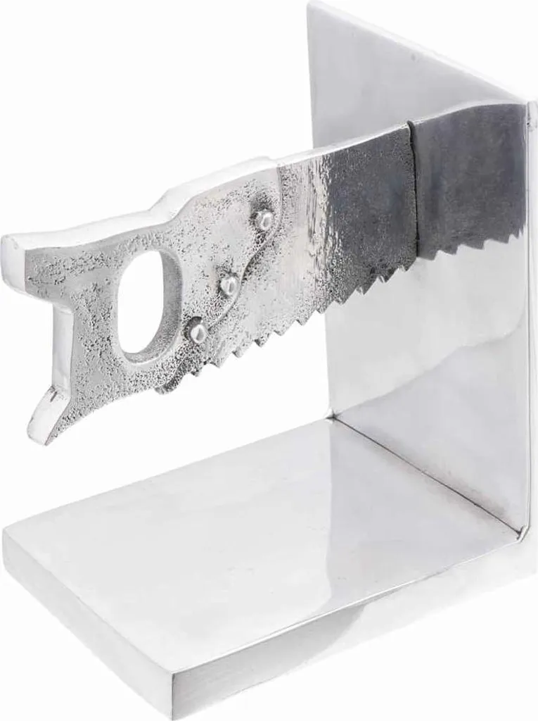 Fermalibri Argento vidaXL in Alluminio - Set 2 Pezzi 11x14x17,5 cm