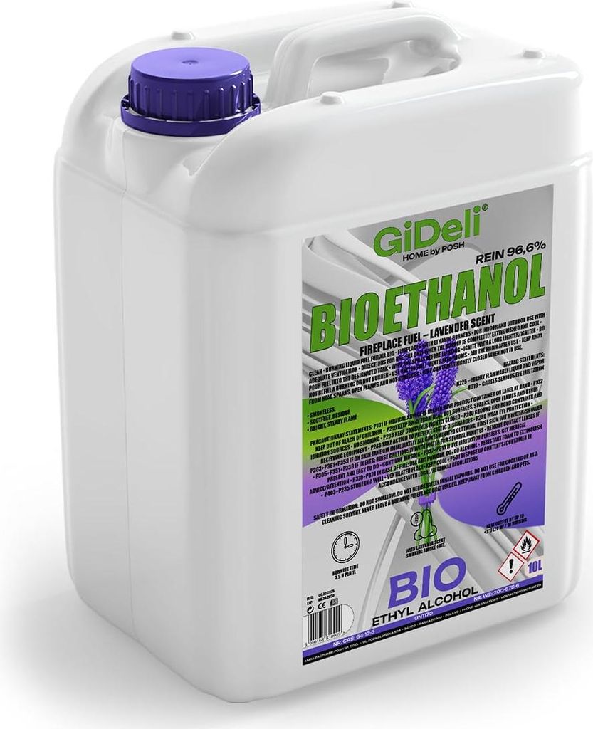 Bioethanol Lavendelduft 96,6% 10L für Kamin Universal Produktbild 