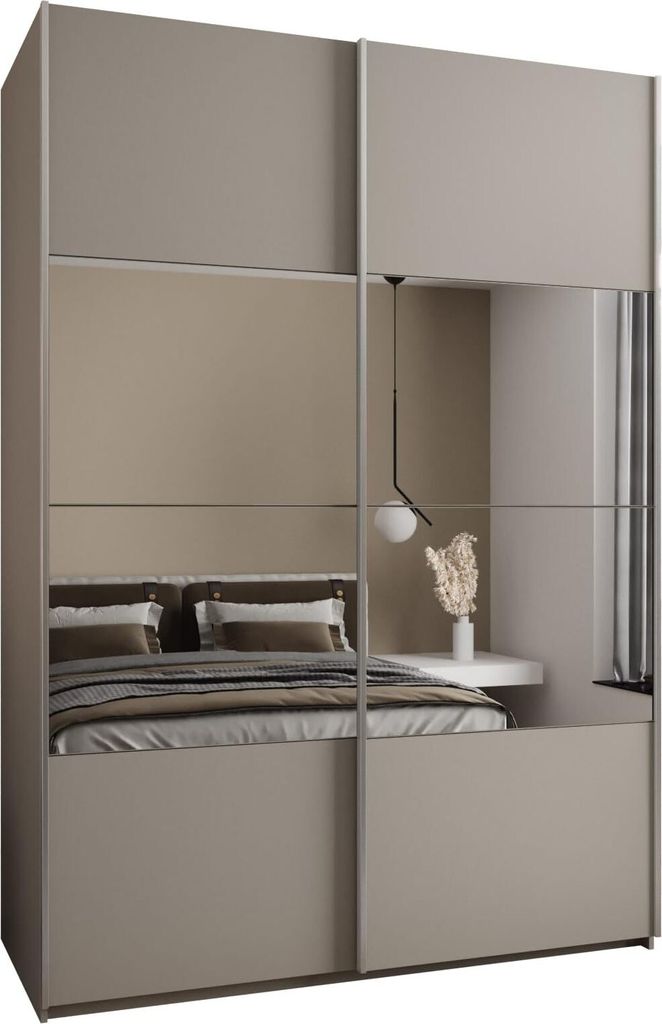 MEBLE KRYSPOL LUX 4 Schrank - 245,5x170x64cm - Kaschmir, Kaschmir, Silber