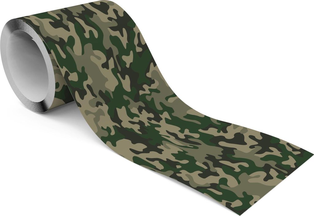 Muralo Selbstklebende Bordüre Tapetenbordüre CAMOUFLAGE-MUSTER Tarnmuster