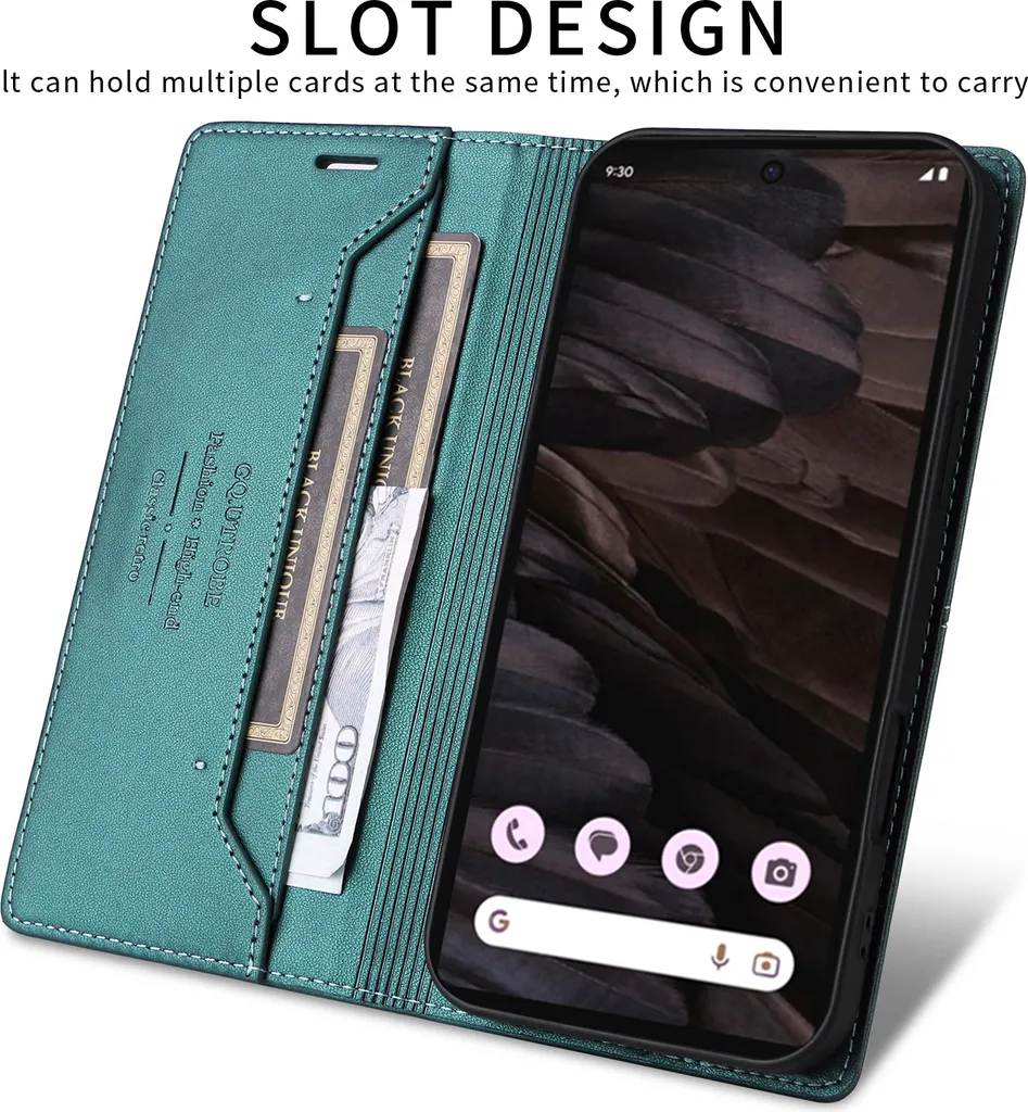 Custodia Flip Verde Google Pixel 7A - Protezione Schermo e Supporto - 5