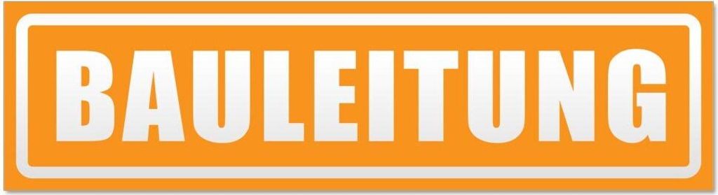 Kiwistar - Autoaufkleber - Orange - 20 x 5,3 cm - Bauleitung invertiert - Hinweis Aufkleber Sticker für Auto, Kfz, Fahrrad, PKW, LKW