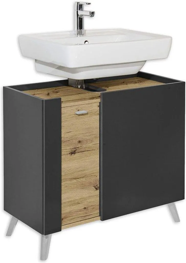 Armoire encastrée de salle de bains pour produits d'entretien Blanc M1