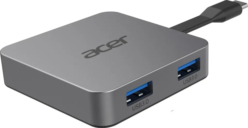 Adaptateur USB-C multi-ports Acer Argenté pour Télétravail et Présentation